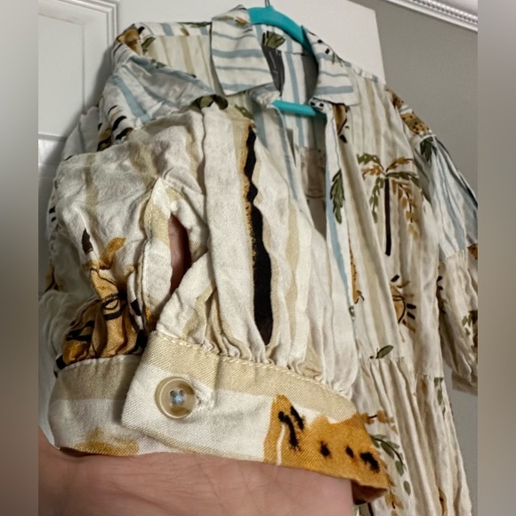 ‼️RARE‼️🎸ANTHROPOLOGIE🎸🔥NWT🔥Carolita Printed Tiered Shirt Dress (Artist Ed.)—XS - Picture 6 of 12